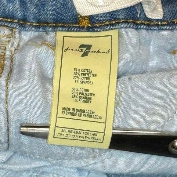 7 For All Mankind Skinny Jeans Girls 3T | Blue Denim Chambray Lightweight - Picture 7 of 8